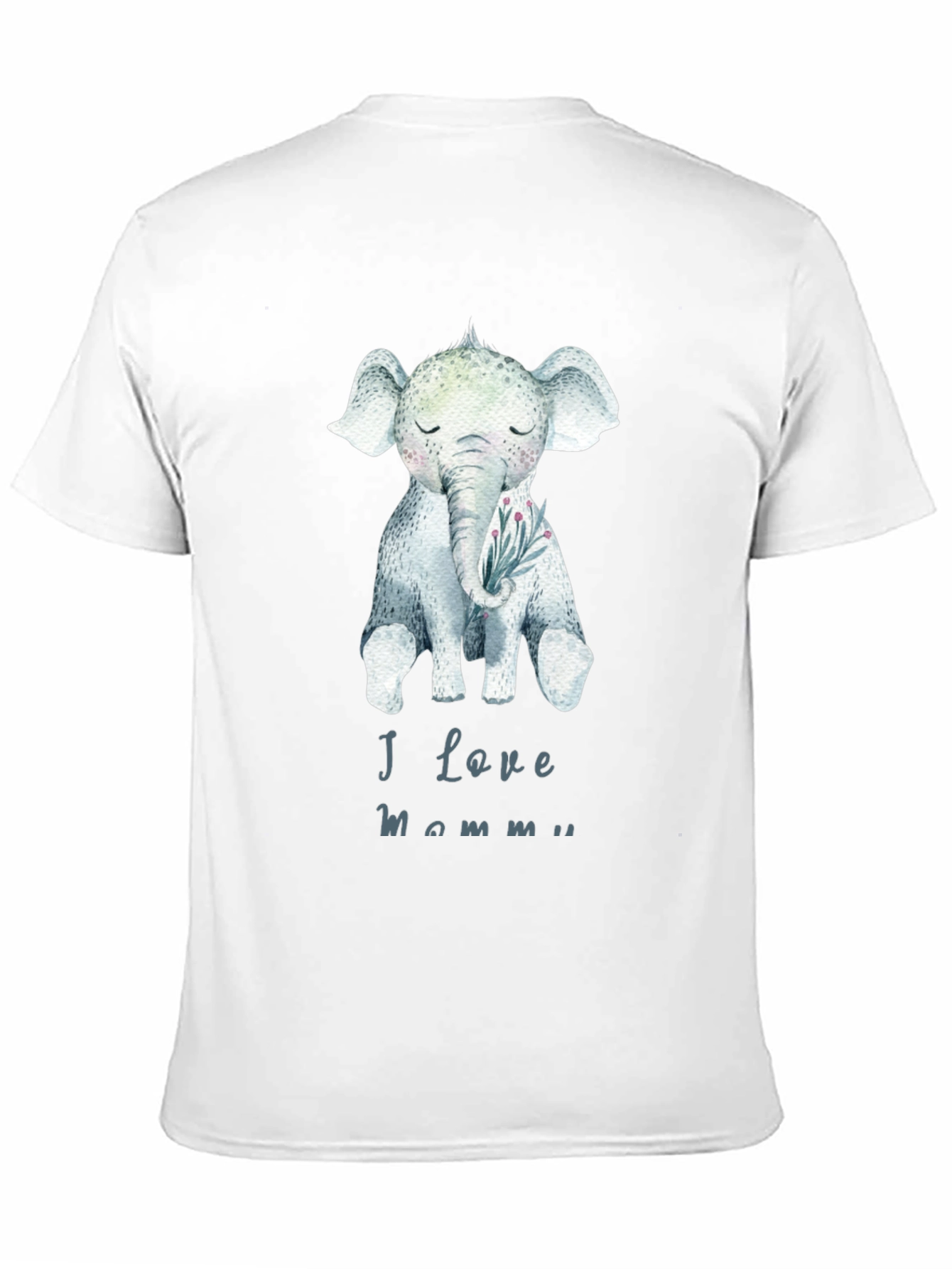 Cute Elephant I Love Mommy Graphic Tee