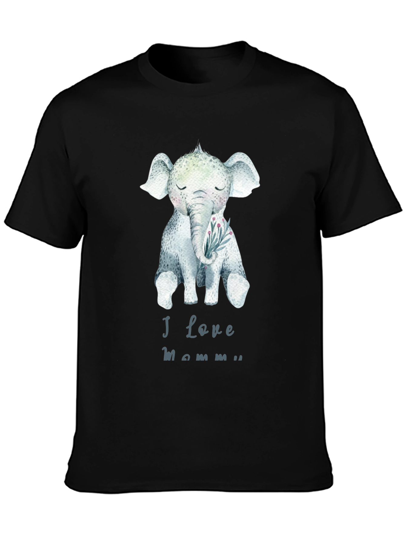 Cute Elephant I Love Mommy Graphic Tee