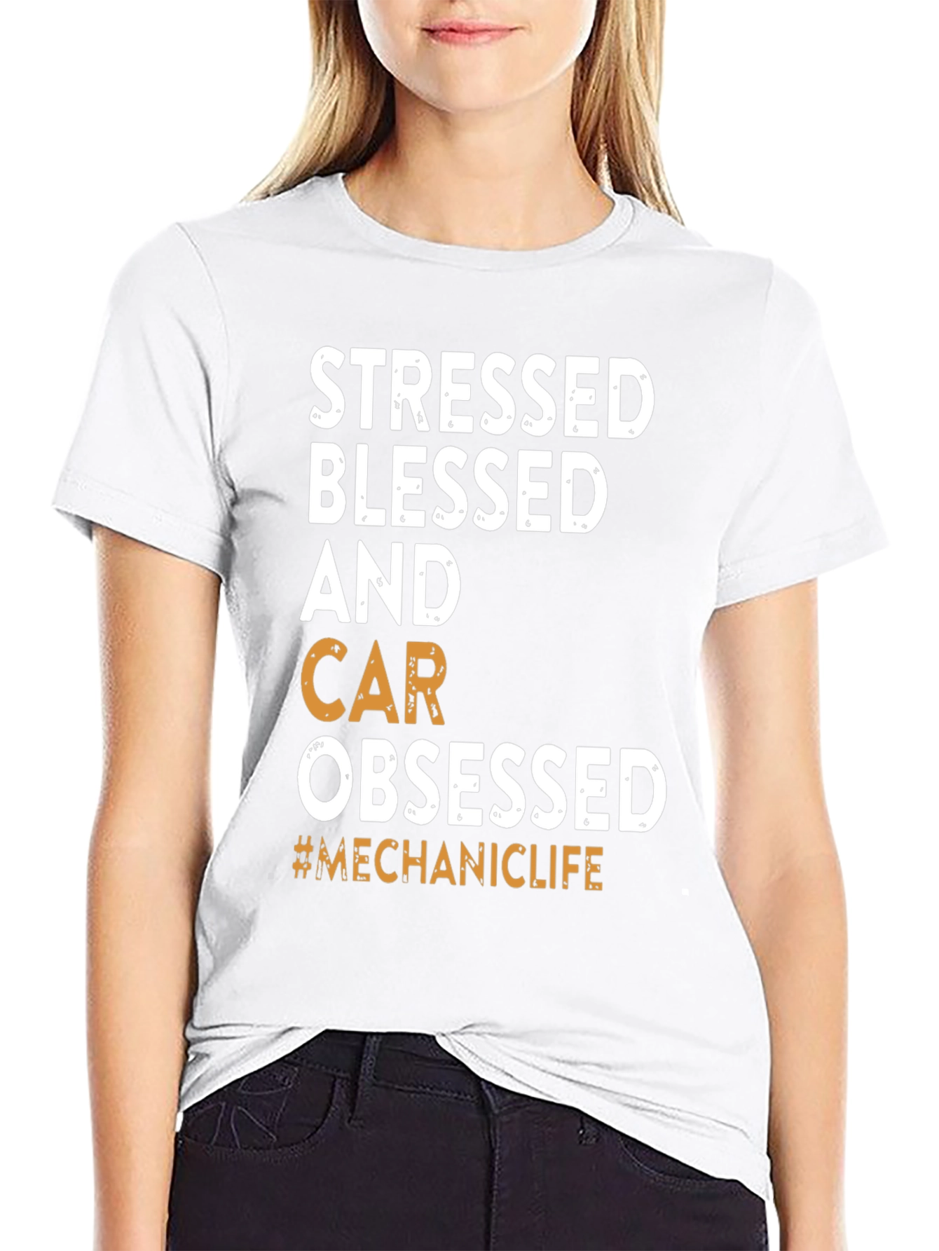Stressed Blessed Car Obsessed T-Shirt