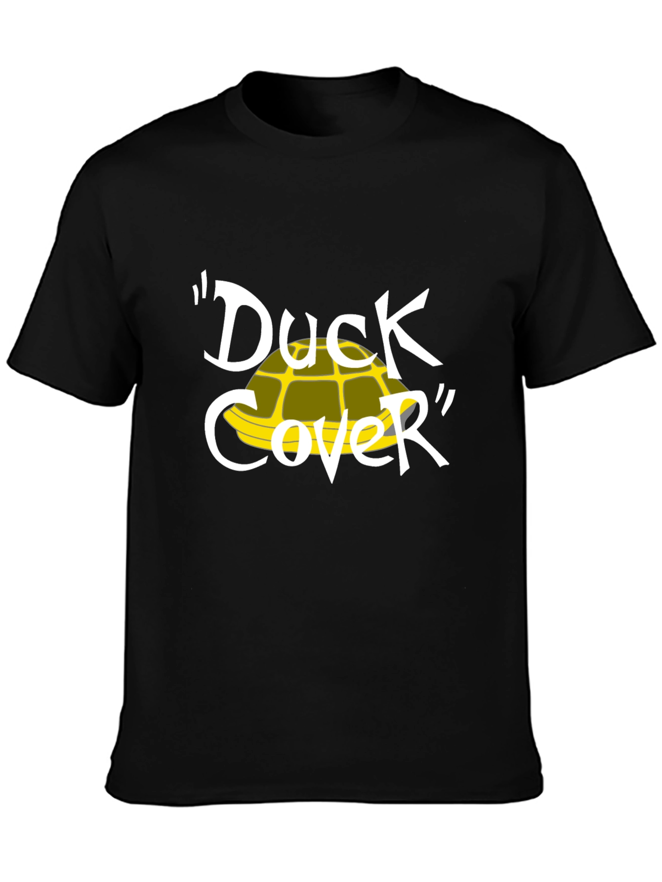 Duck Cover T-Shirt - Cartoon Humor Tee