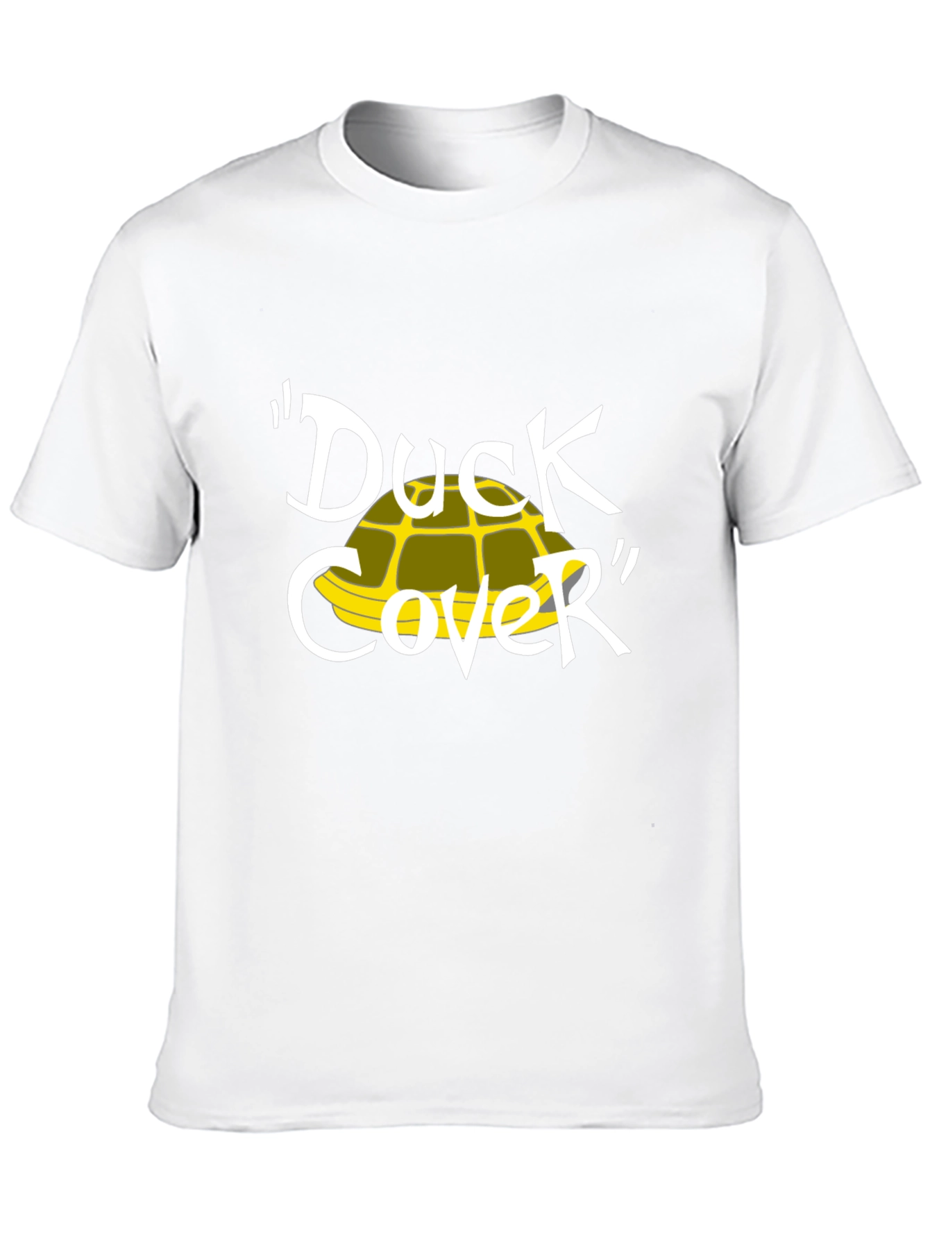 Duck Cover T-Shirt - Cartoon Humor Tee