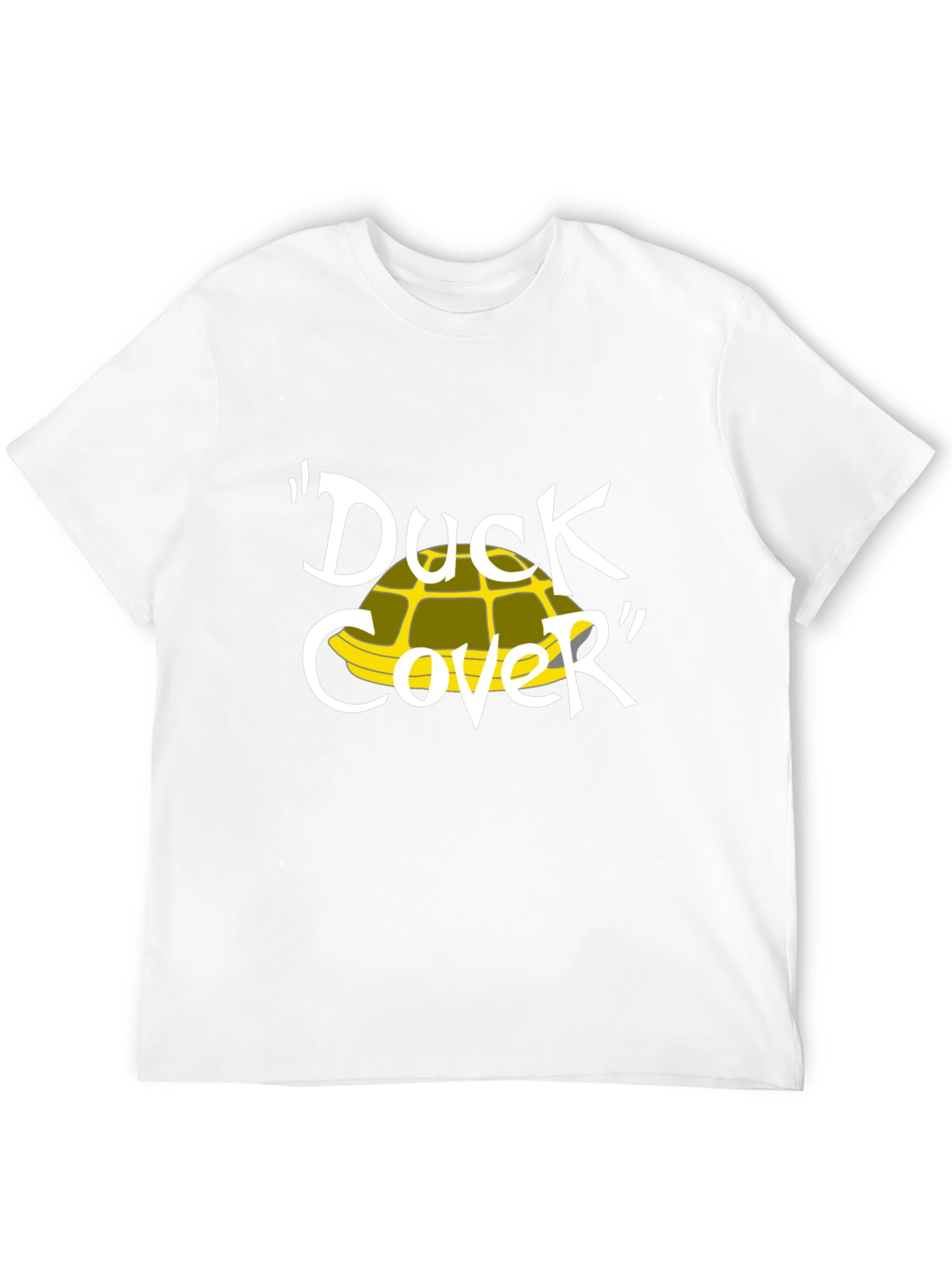 Duck Cover T-Shirt - Cartoon Humor Tee