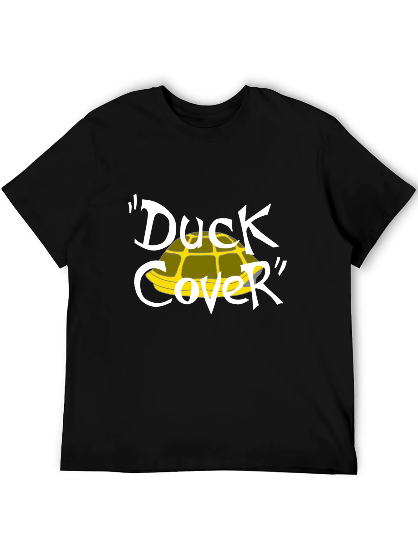 Duck Cover T-Shirt - Cartoon Humor Tee
