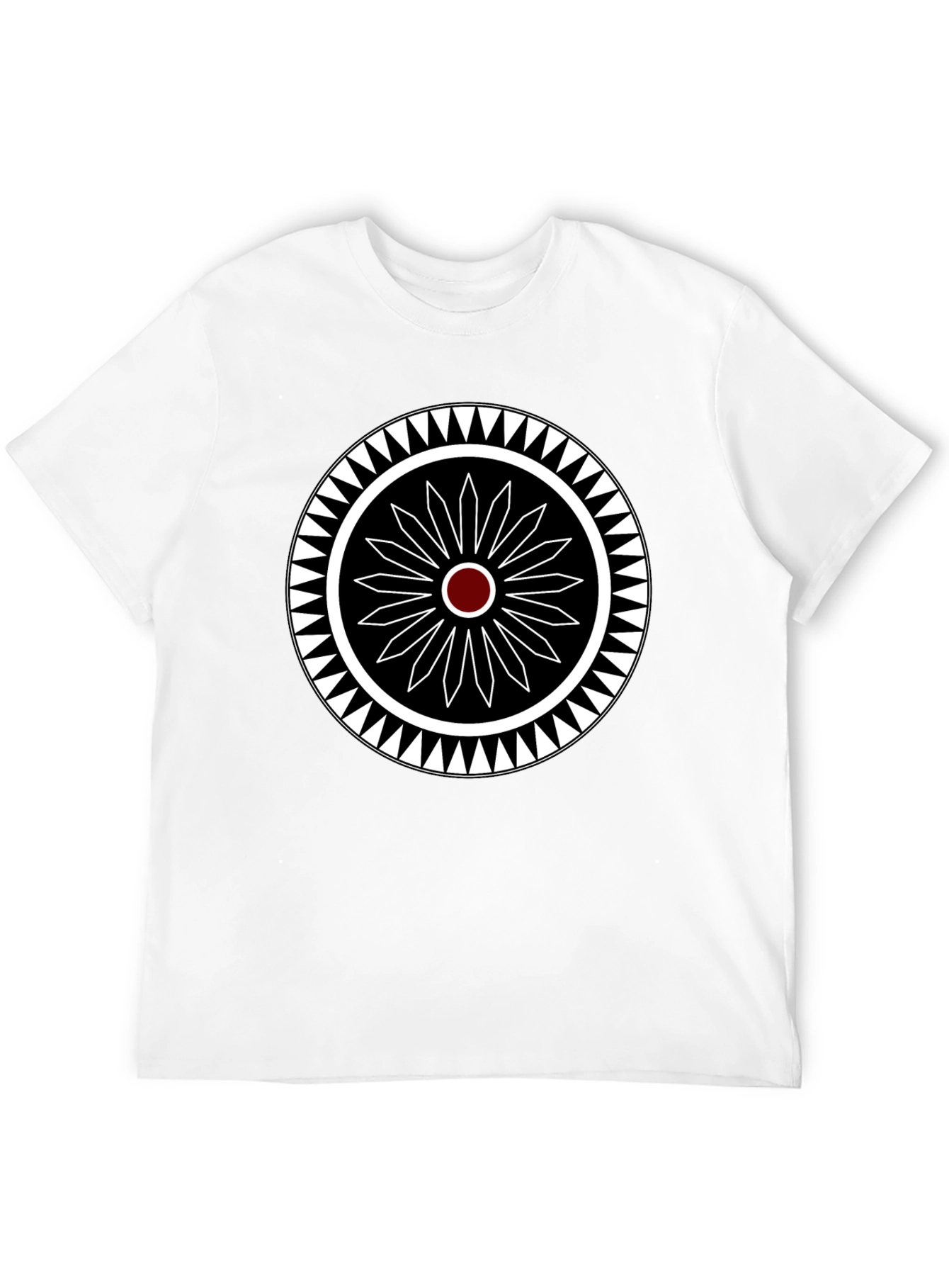 Geometric Circle Design Black T-Shirt
