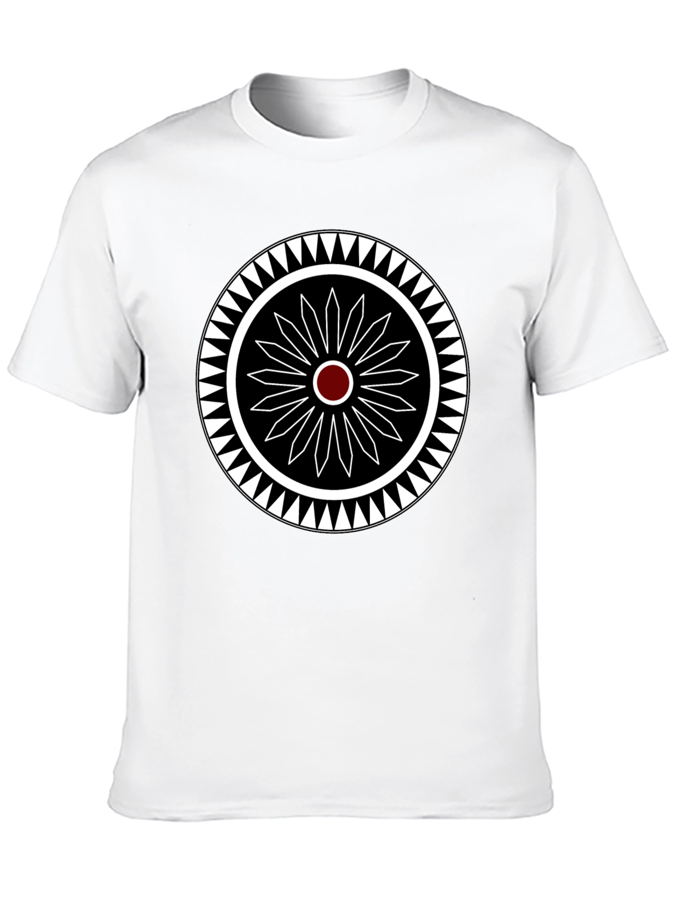 Geometric Circle Design Black T-Shirt