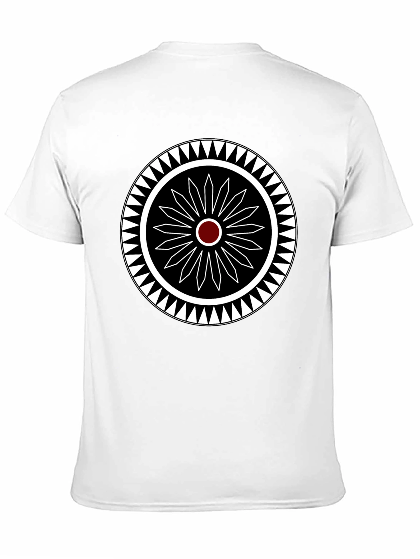 Geometric Circle Design Black T-Shirt