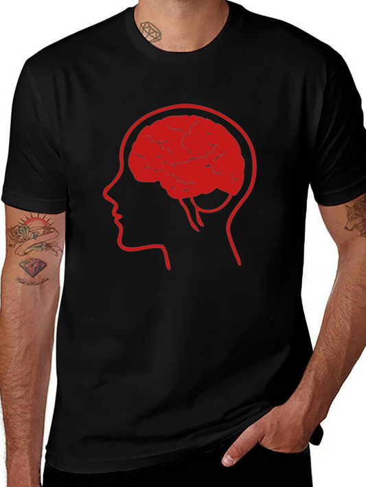 Brain Power Tee - Thinking Man Graphic T-Shirt