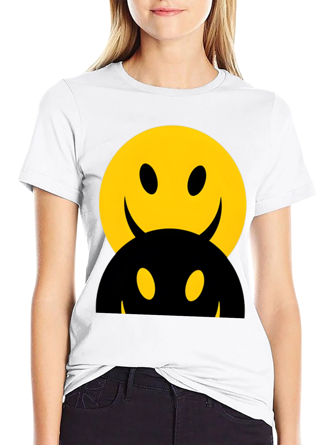 Smiley Face Devilish Graphic T-Shirt