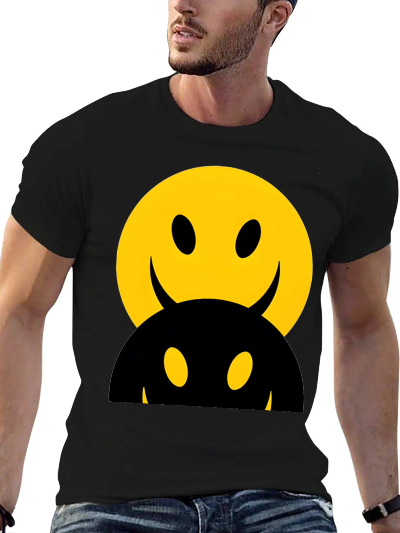 Smiley Face Devilish Graphic T-Shirt