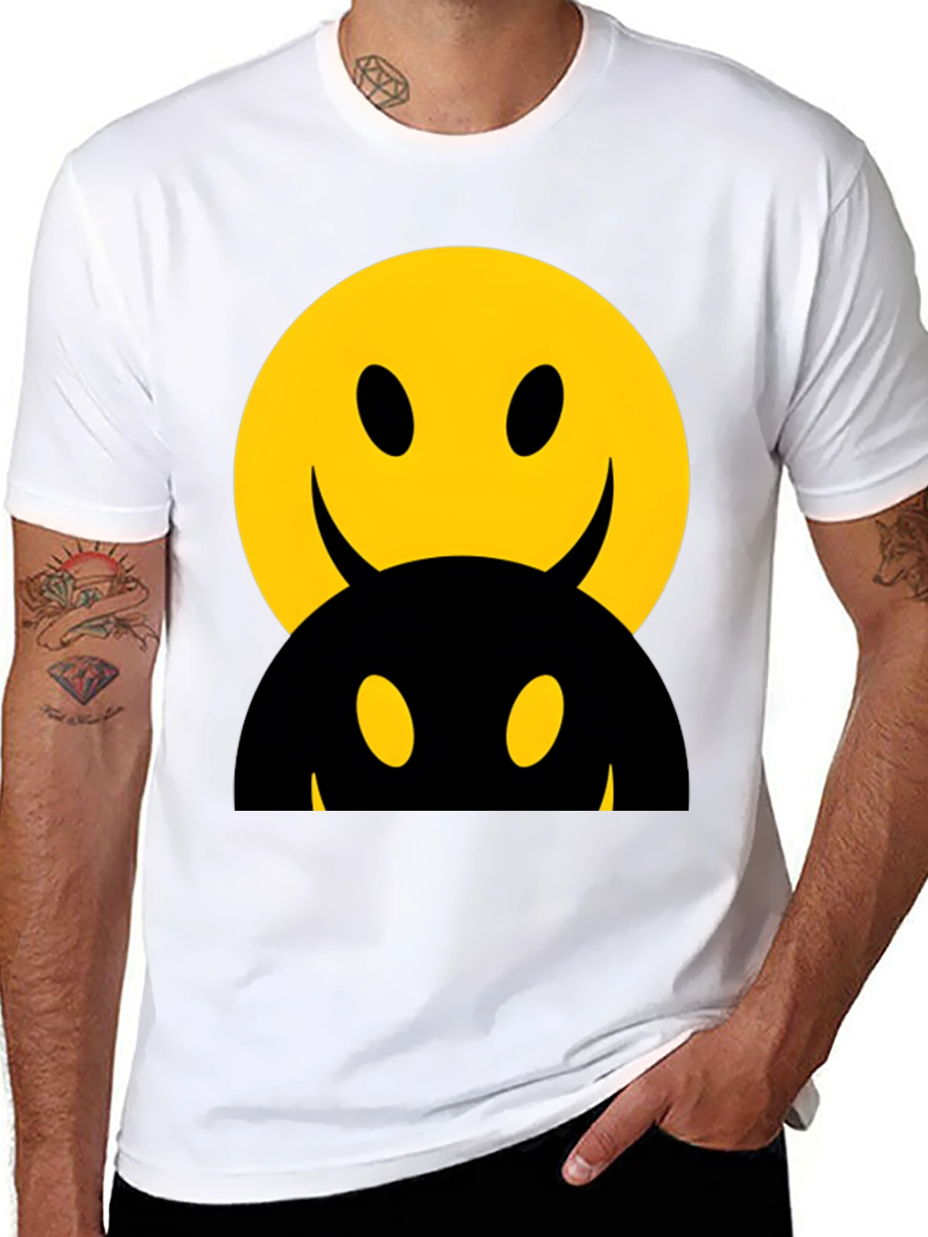 Smiley Face Devilish Graphic T-Shirt