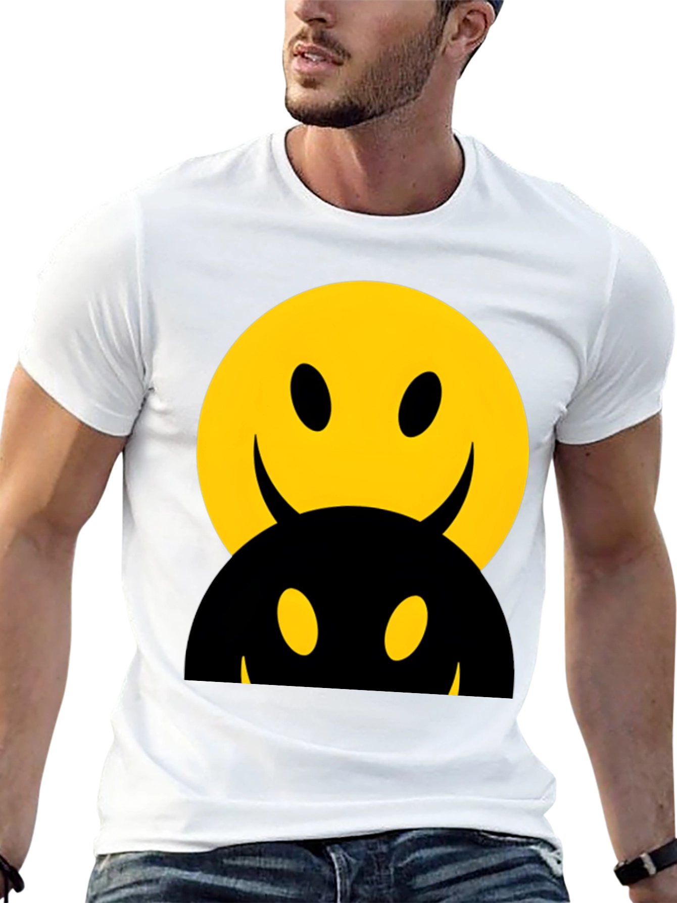 Smiley Face Devilish Graphic T-Shirt