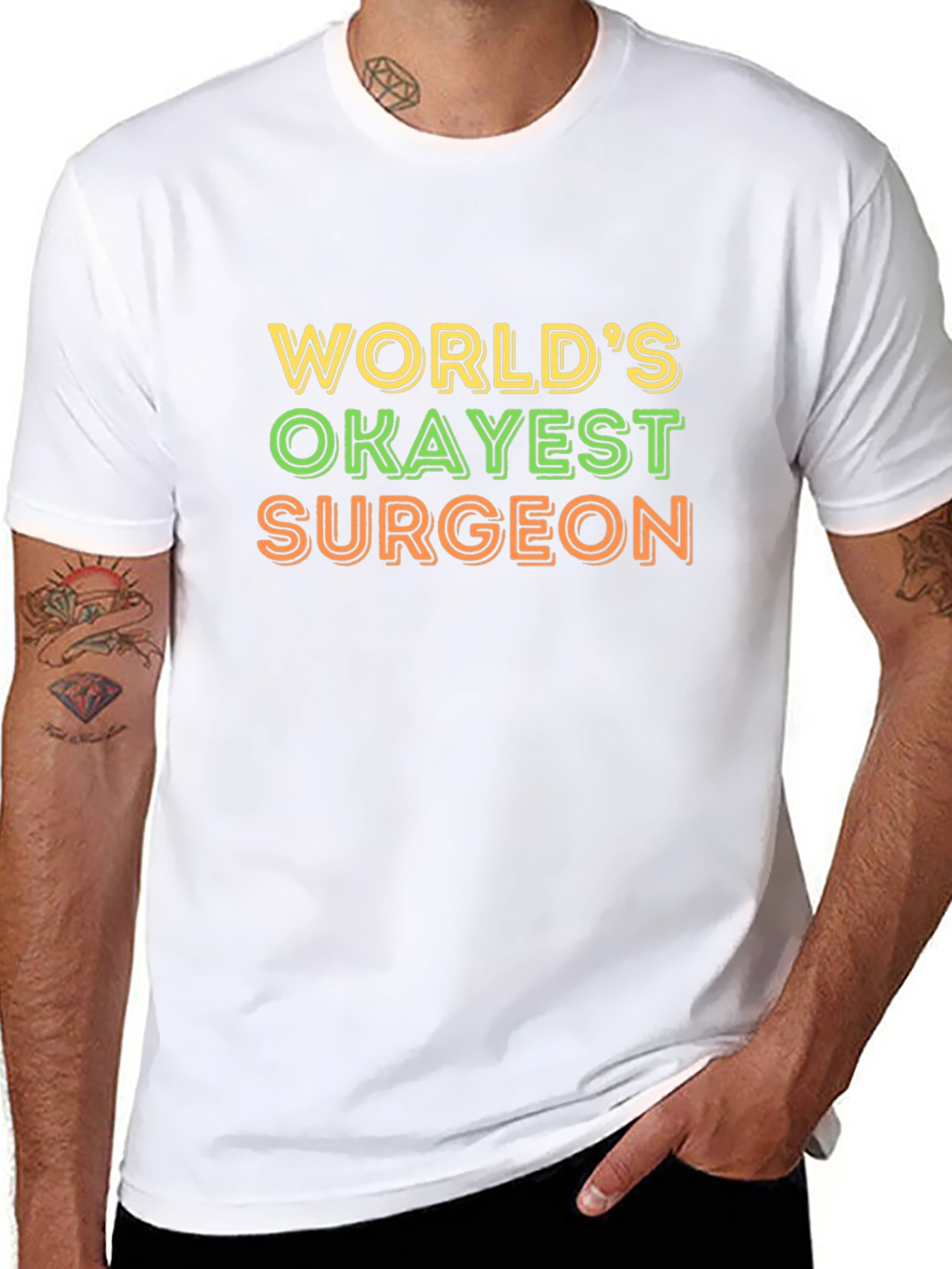 Worlds Okayest Surgeon T-Shirt - Funny Medical Tee