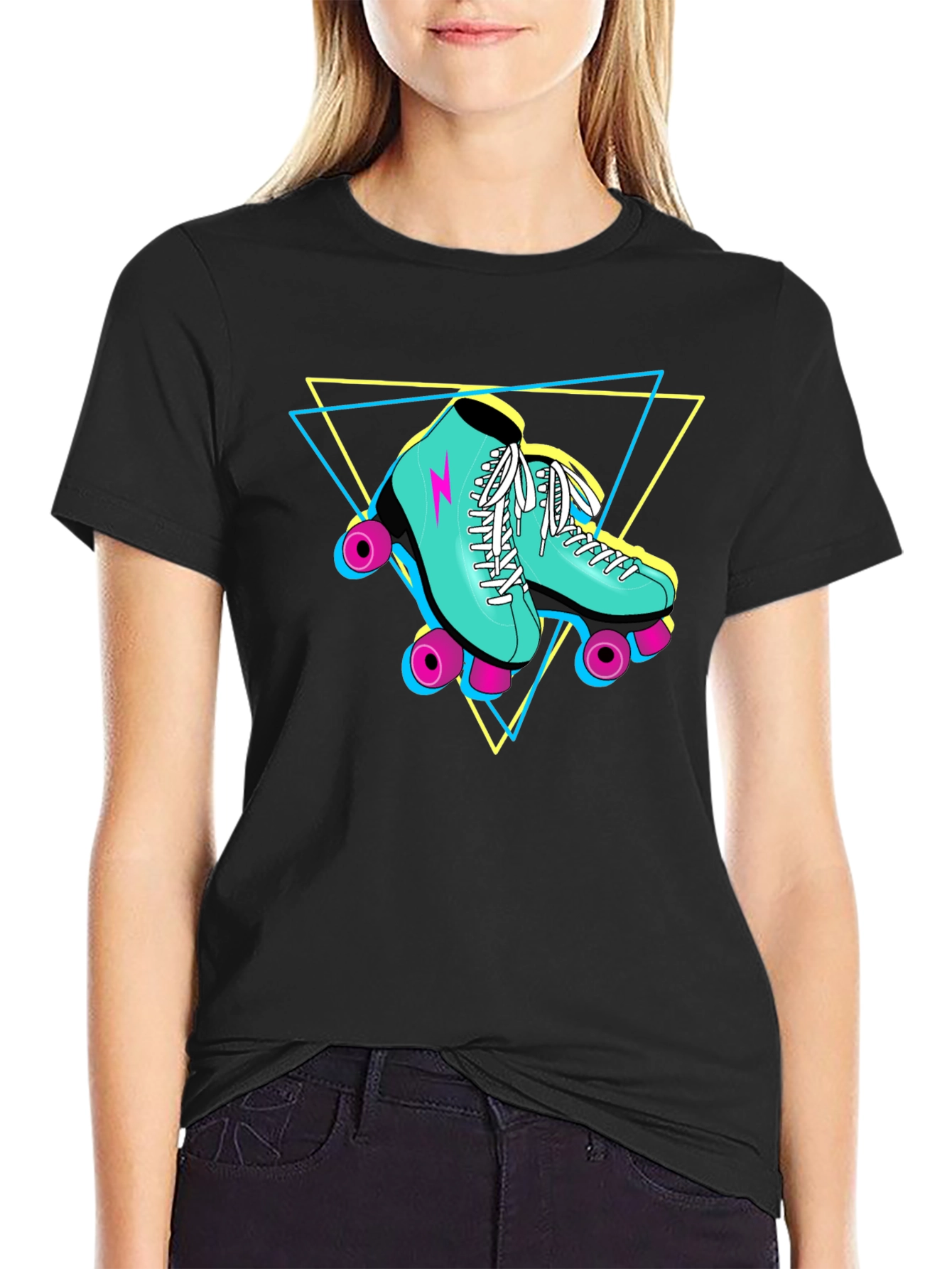 Retro Roller Skate Graphic Tee - 80s Vibes