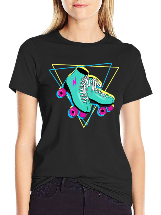 Retro Roller Skate Graphic Tee - 80s Vibes