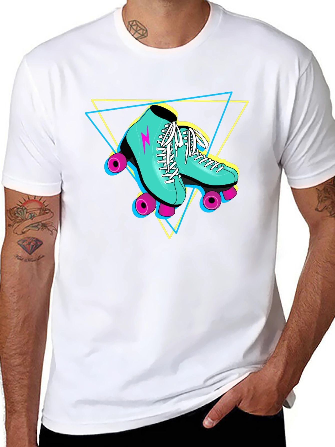 Retro Roller Skate Graphic Tee - 80s Vibes