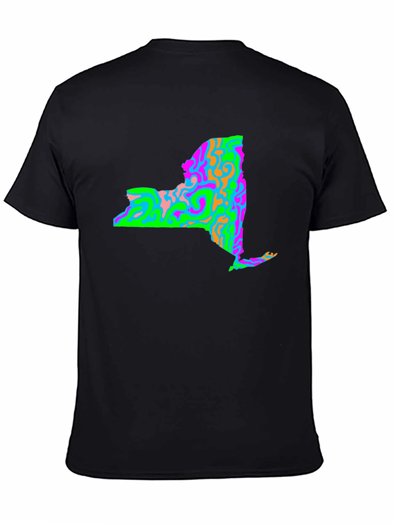 Psychedelic New York State Graphic Tee - Black