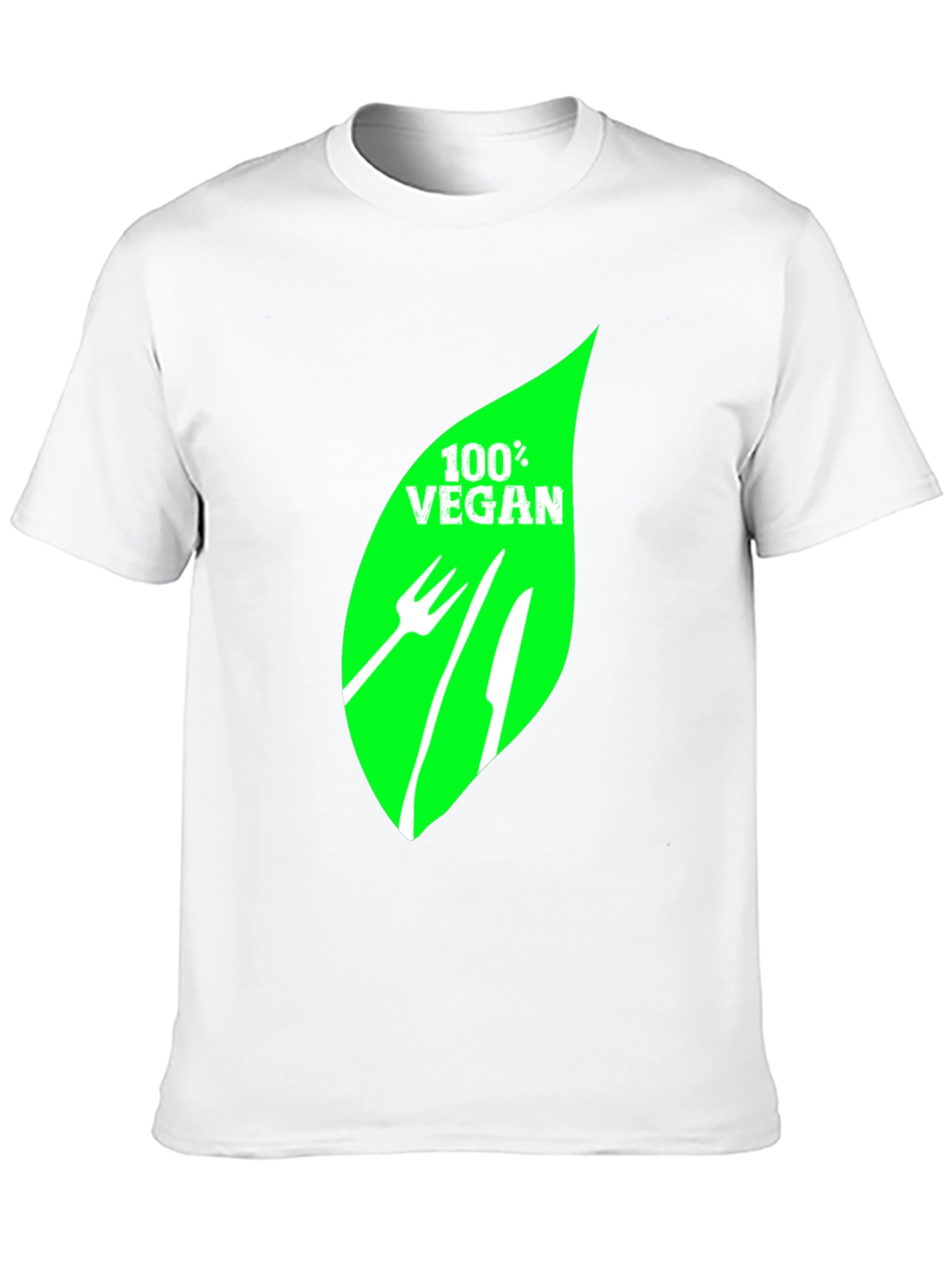 100% Vegan T-Shirt - Black Leaf Graphic