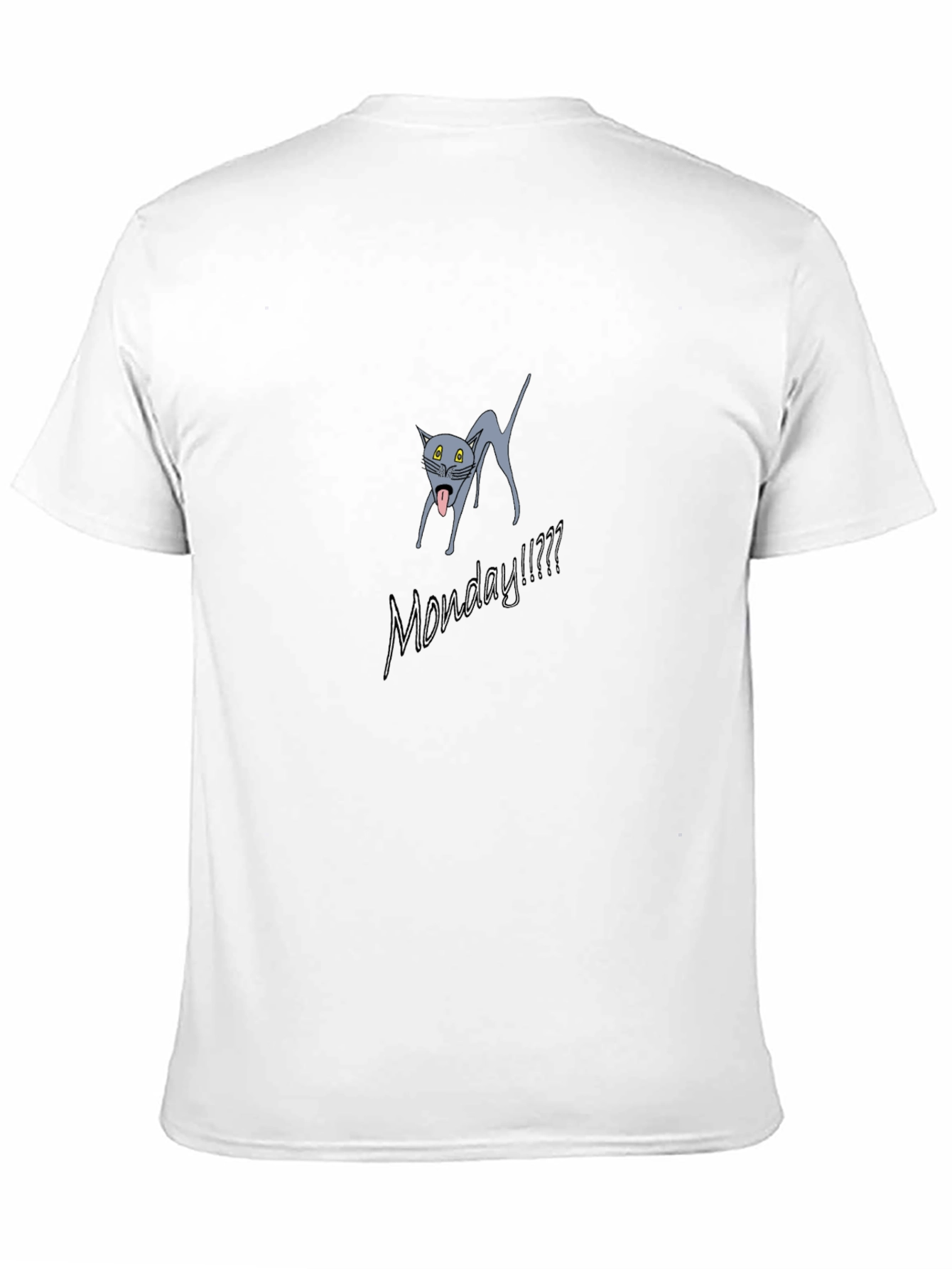 Monday Cat Graphic T-Shirt - Black Cotton Tee