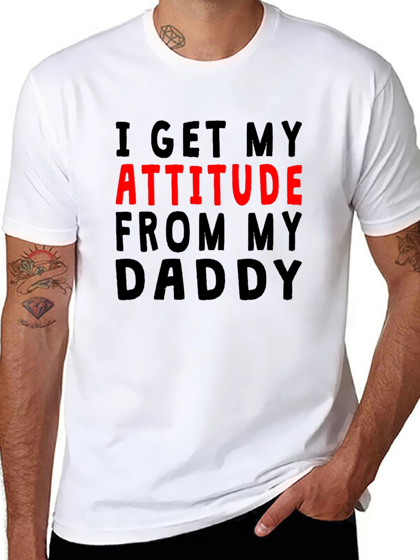 Attitude From Daddy Funny Novelty Graphic T-Shirt