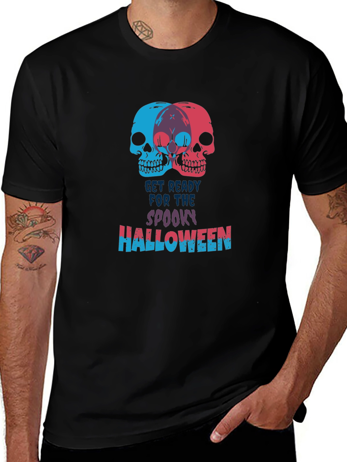 Spooky Halloween Skull Graphic Tee