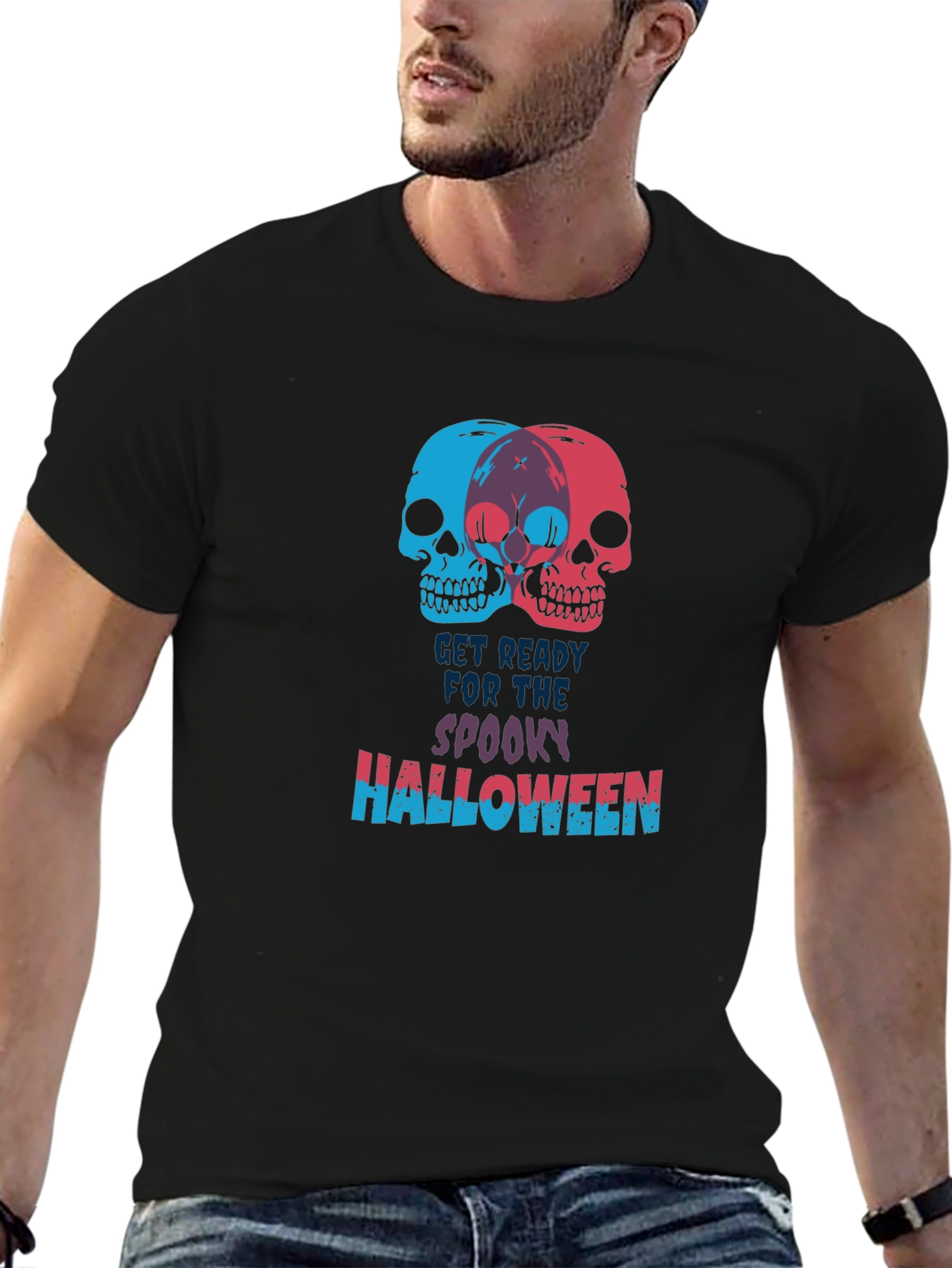 Spooky Halloween Skull Graphic Tee