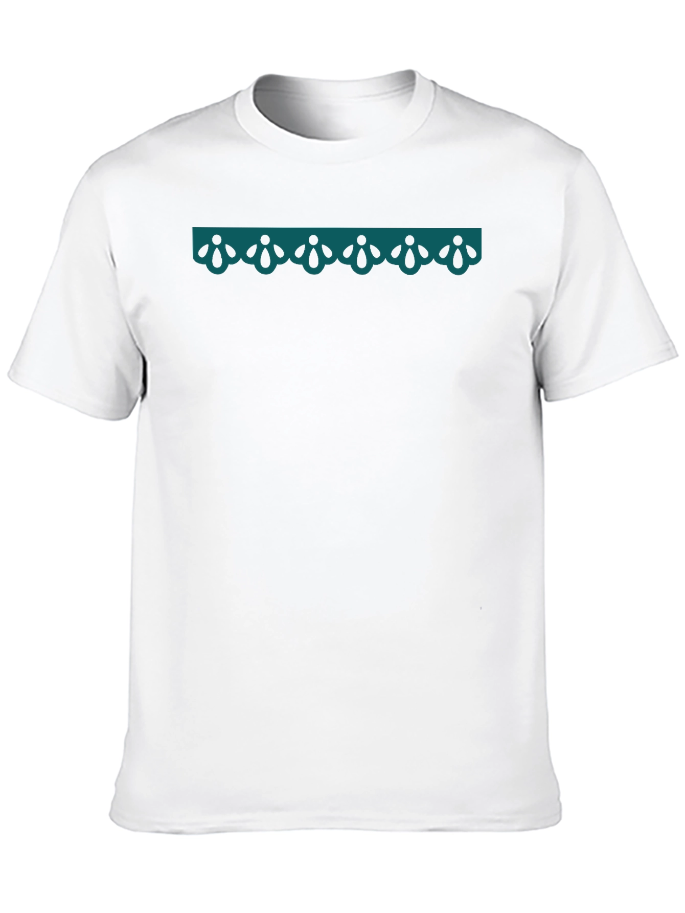 Stylish Black T-Shirt with Teal Ornamental Detail