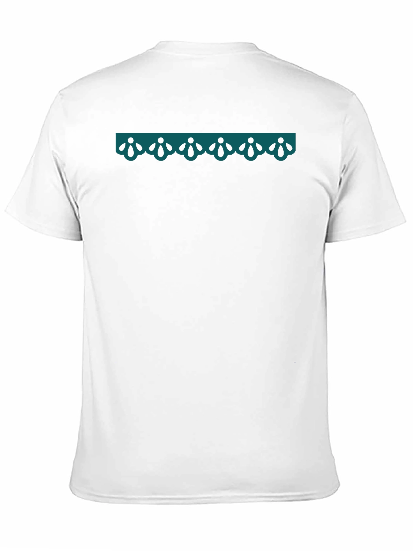 Stylish Black T-Shirt with Teal Ornamental Detail