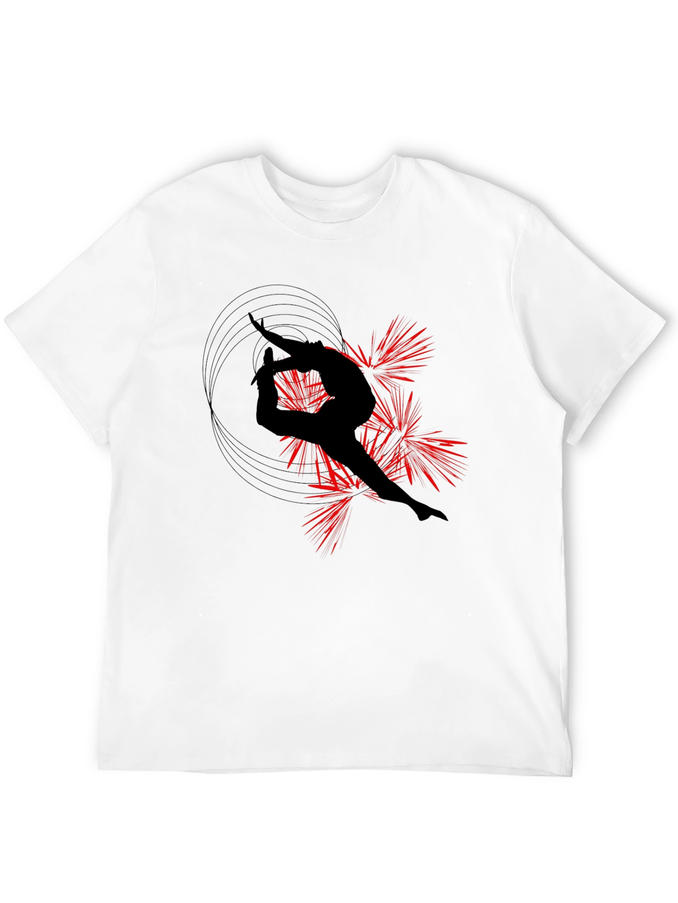 Gymnast Silhouette Black T-Shirt - Artistic Design