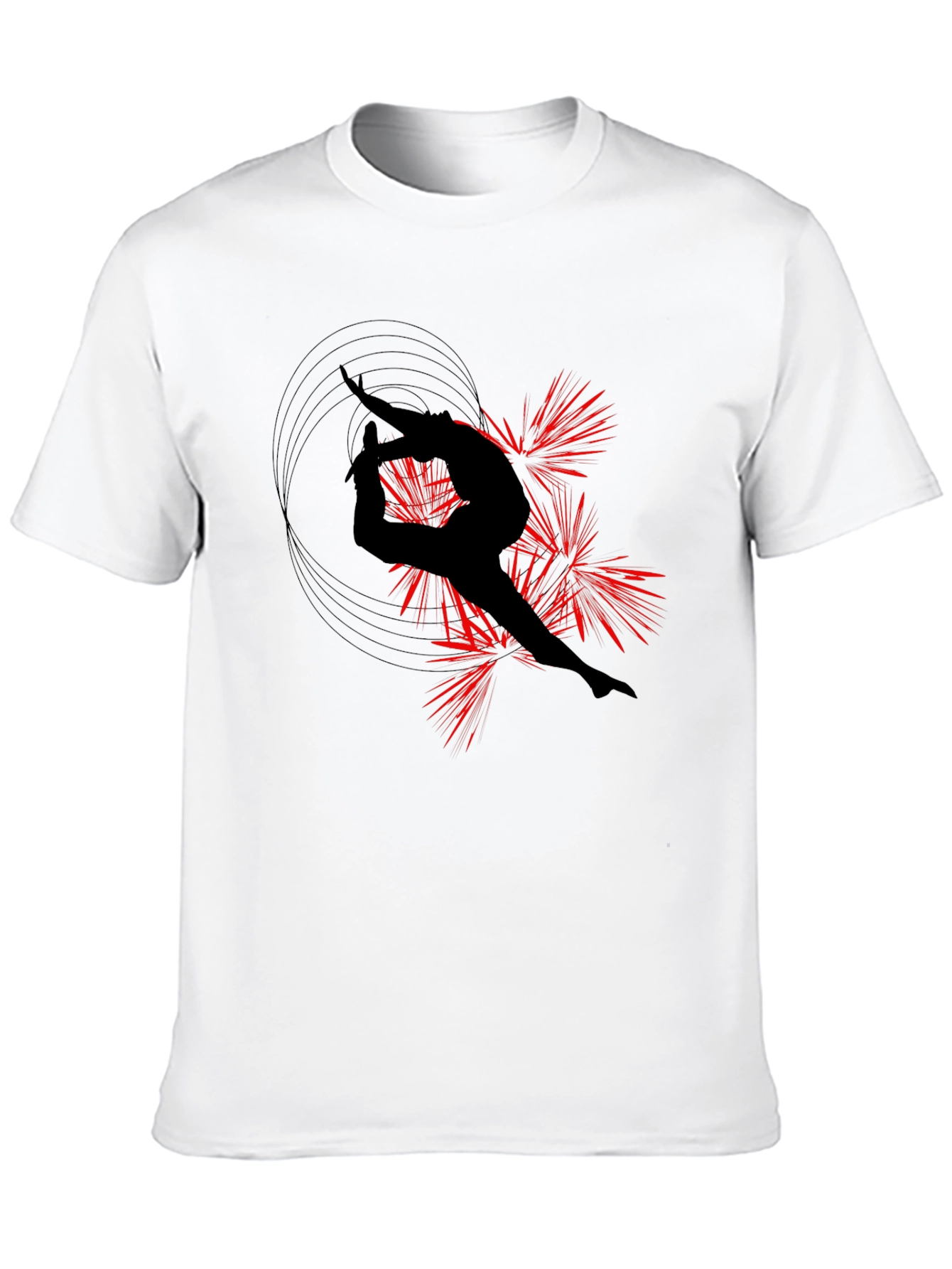Gymnast Silhouette Black T-Shirt - Artistic Design