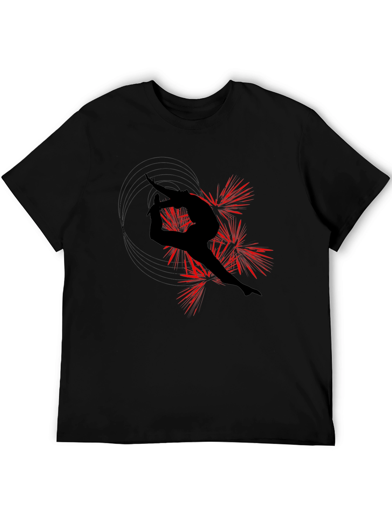 Gymnast Silhouette Black T-Shirt - Artistic Design