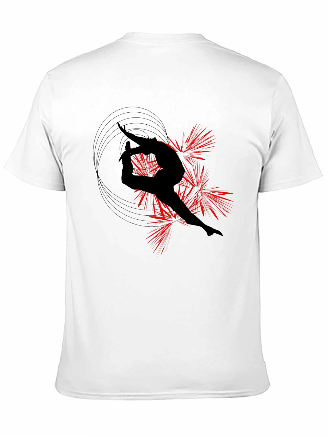 Gymnast Silhouette Black T-Shirt - Artistic Design