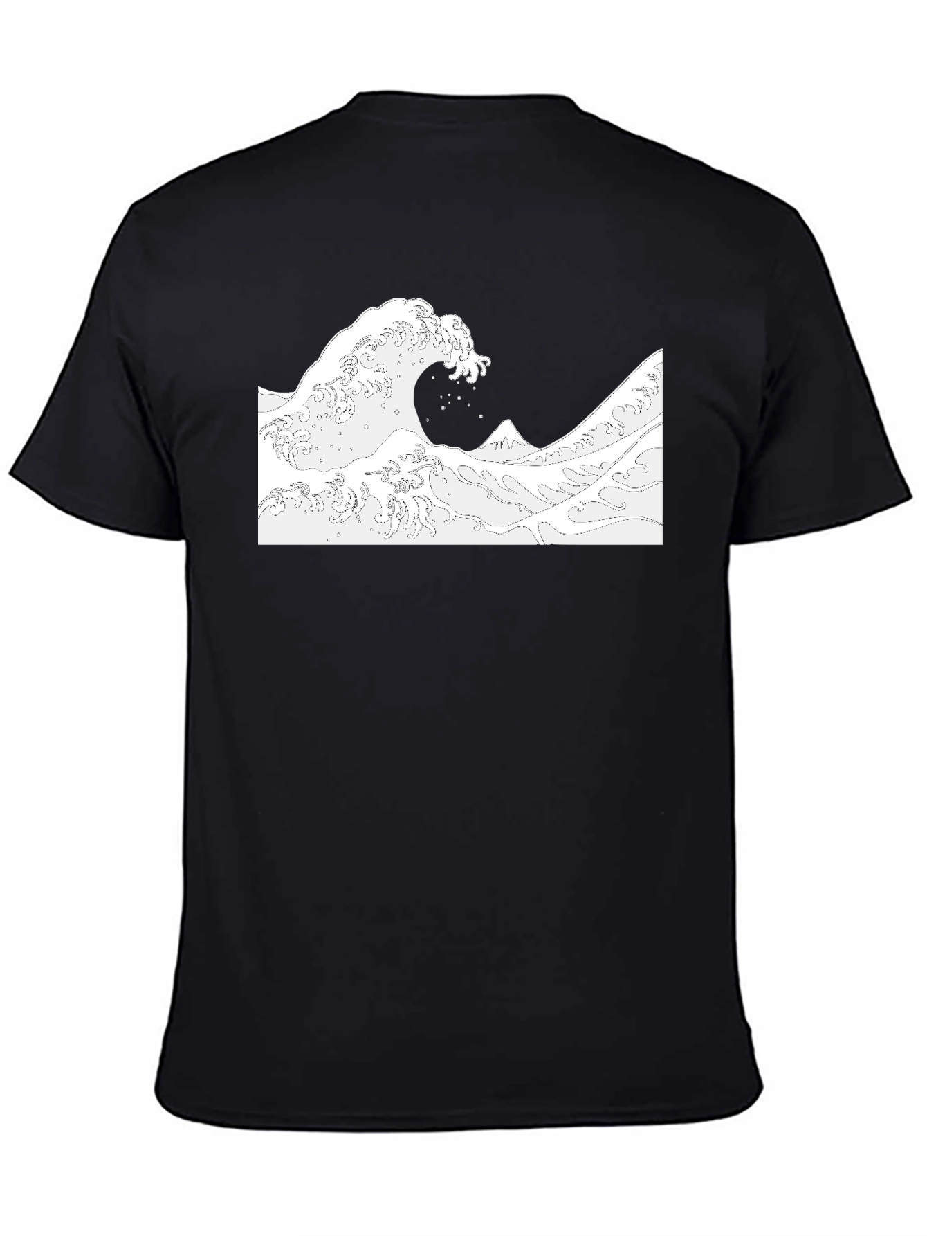 Great Wave Graphic Tee - Black Cotton T-Shirt
