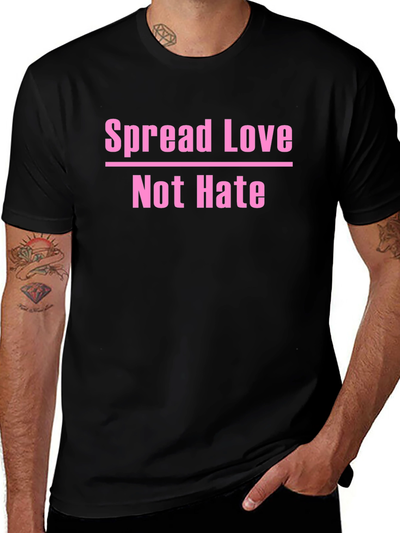 Spread Love Not Hate Graphic T-Shirt