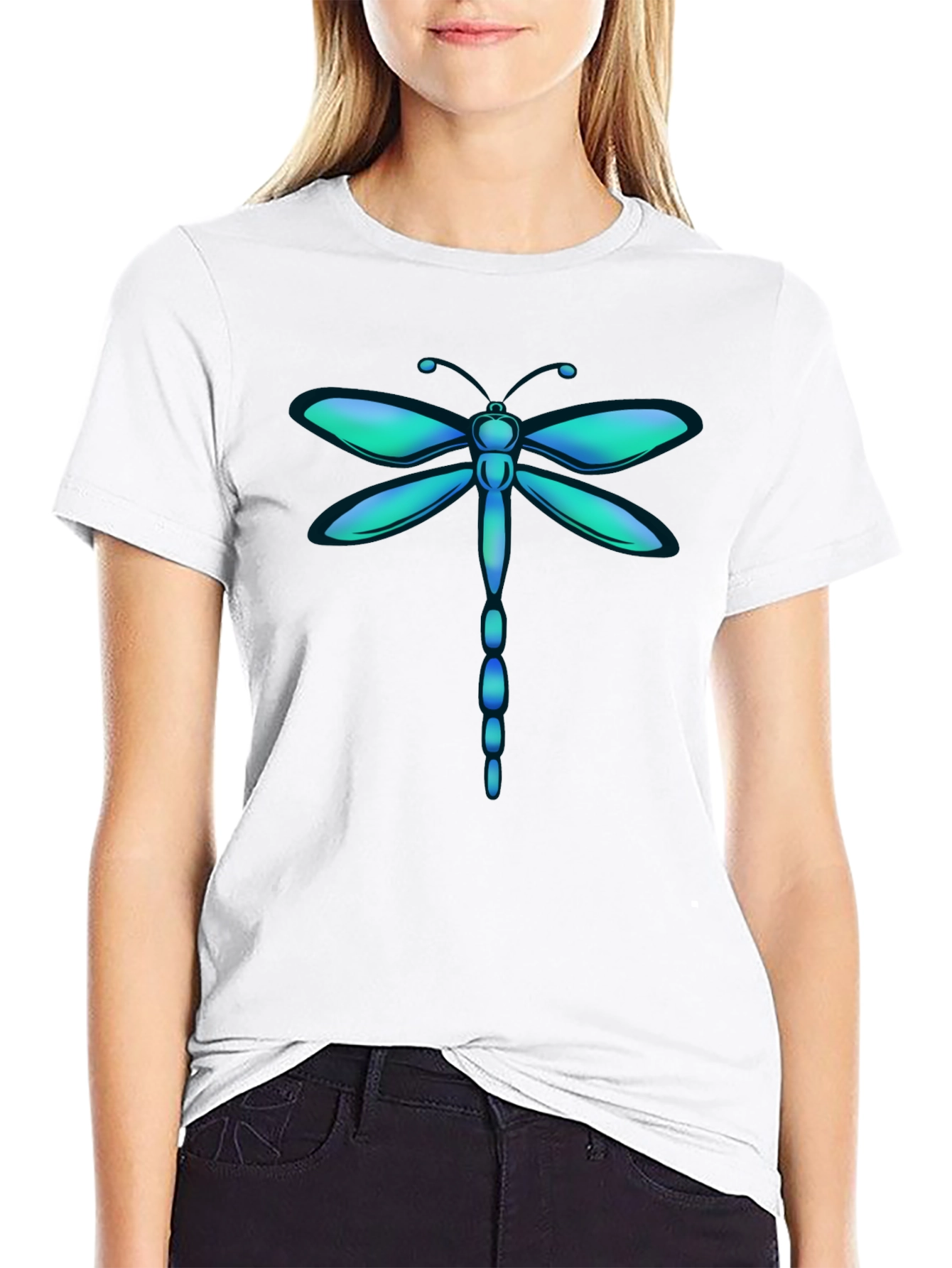 Dragonfly Graphic Tee - Stylish Mens Black T-Shirt