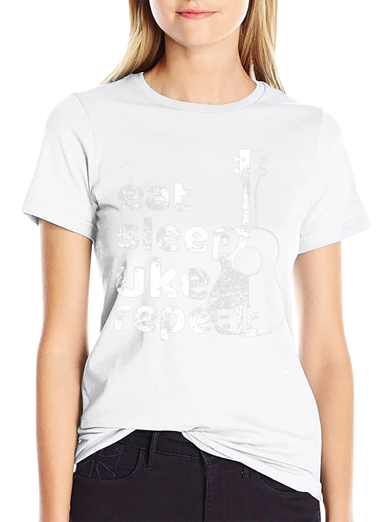 Eat Sleep Uke Repeat T-Shirt - Ukulele Lover Gift