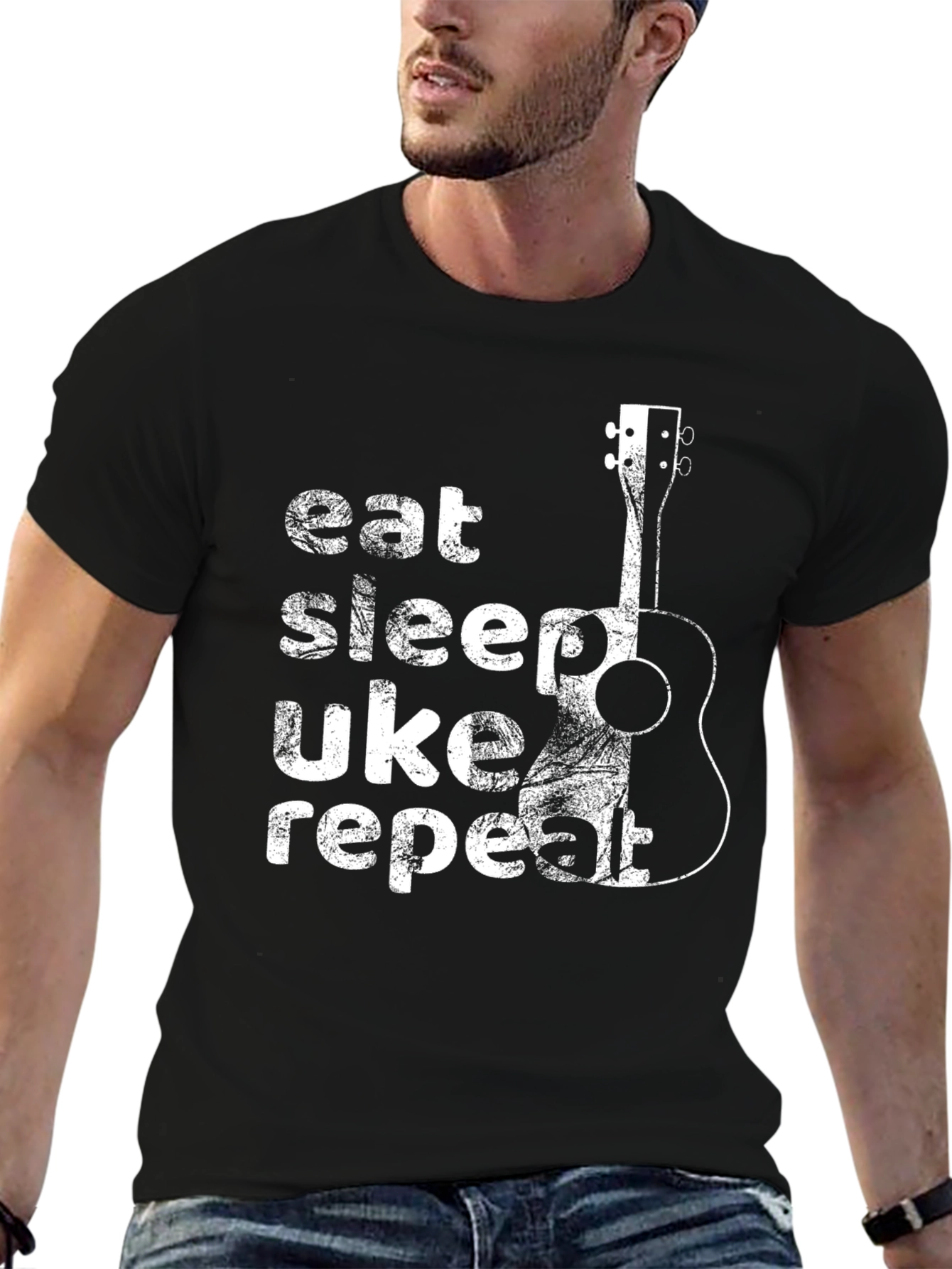 Eat Sleep Uke Repeat T-Shirt - Ukulele Lover Gift