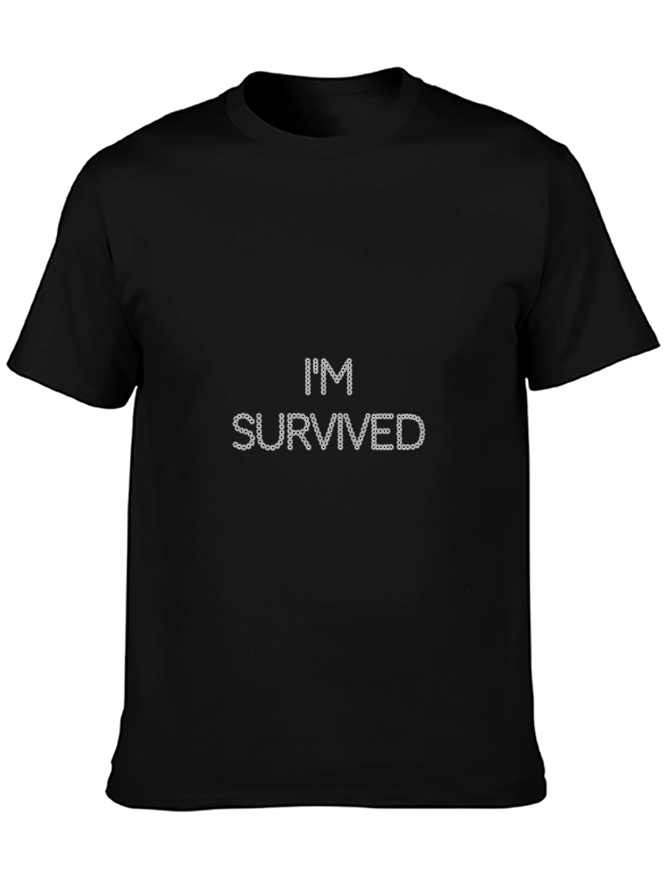 Im Survived Graphic T-Shirt - Black Crew Neck Tee