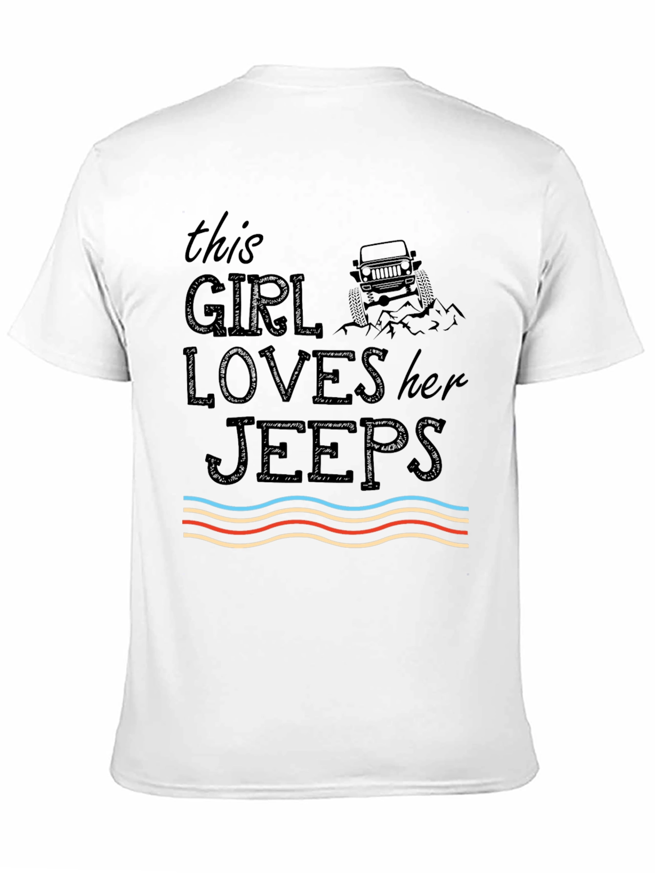 Girl Loves Jeeps Graphic T-Shirt - Black