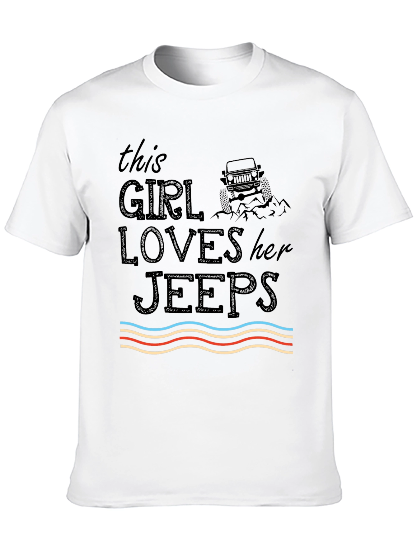 Girl Loves Jeeps Graphic T-Shirt - Black