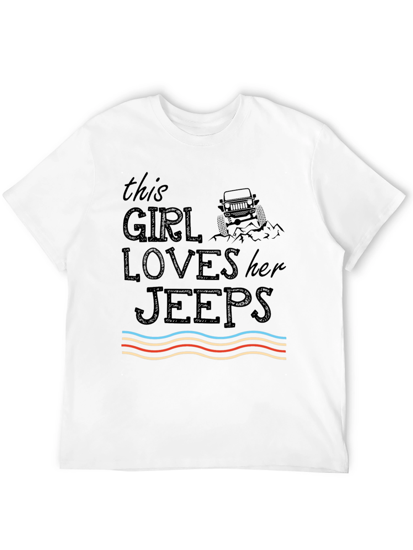 Girl Loves Jeeps Graphic T-Shirt - Black