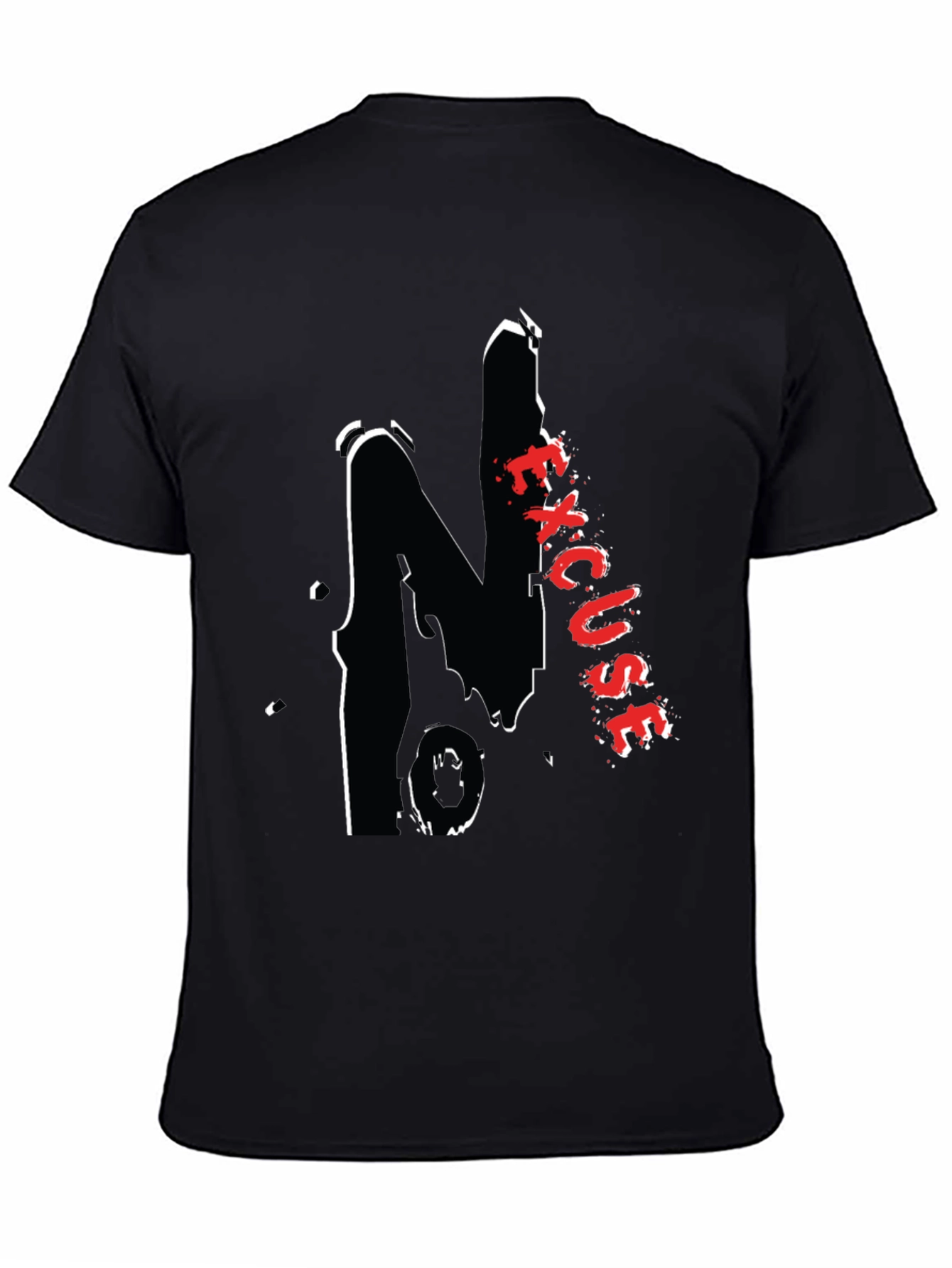 Black Graphic Tee - Excuse