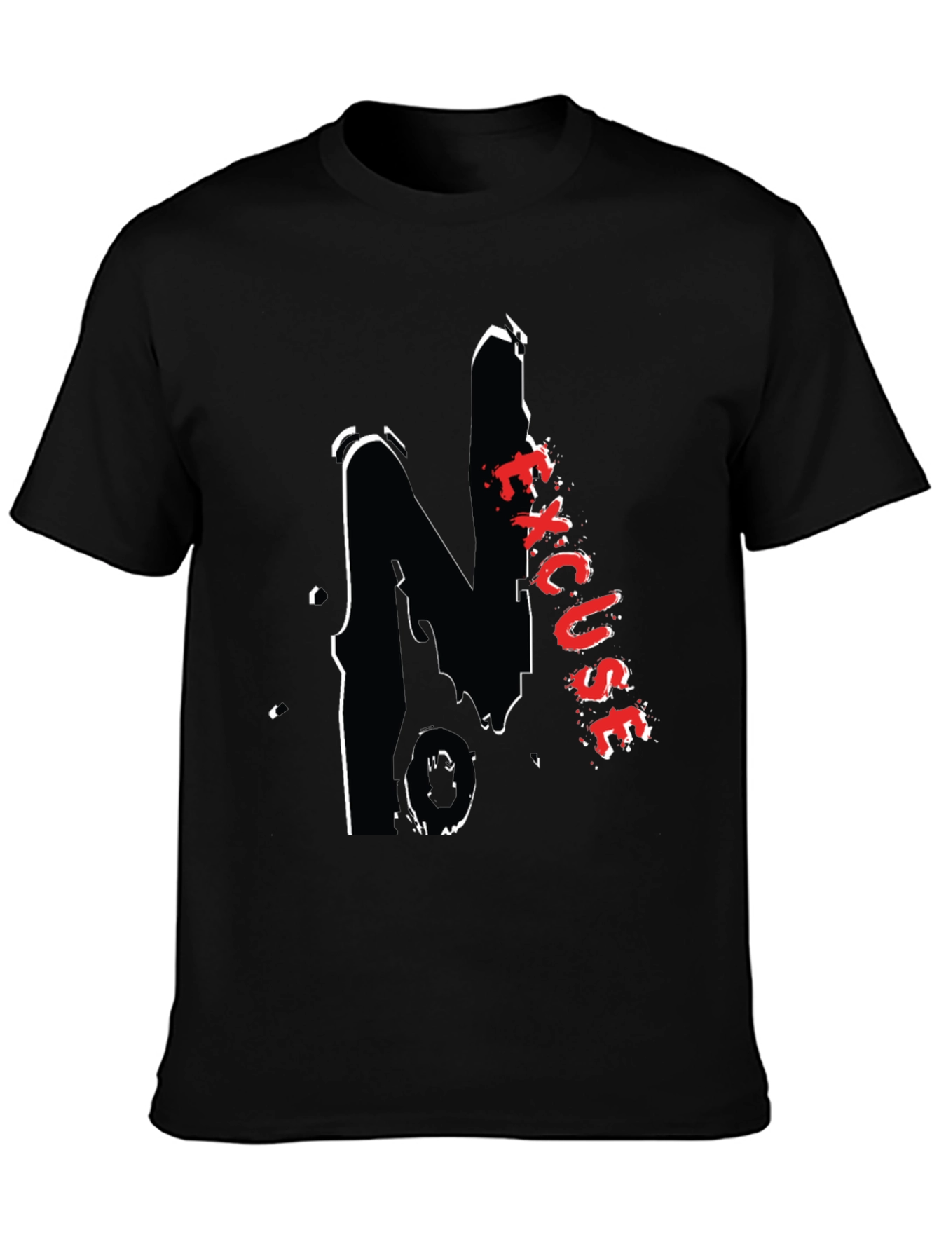 Black Graphic Tee - Excuse