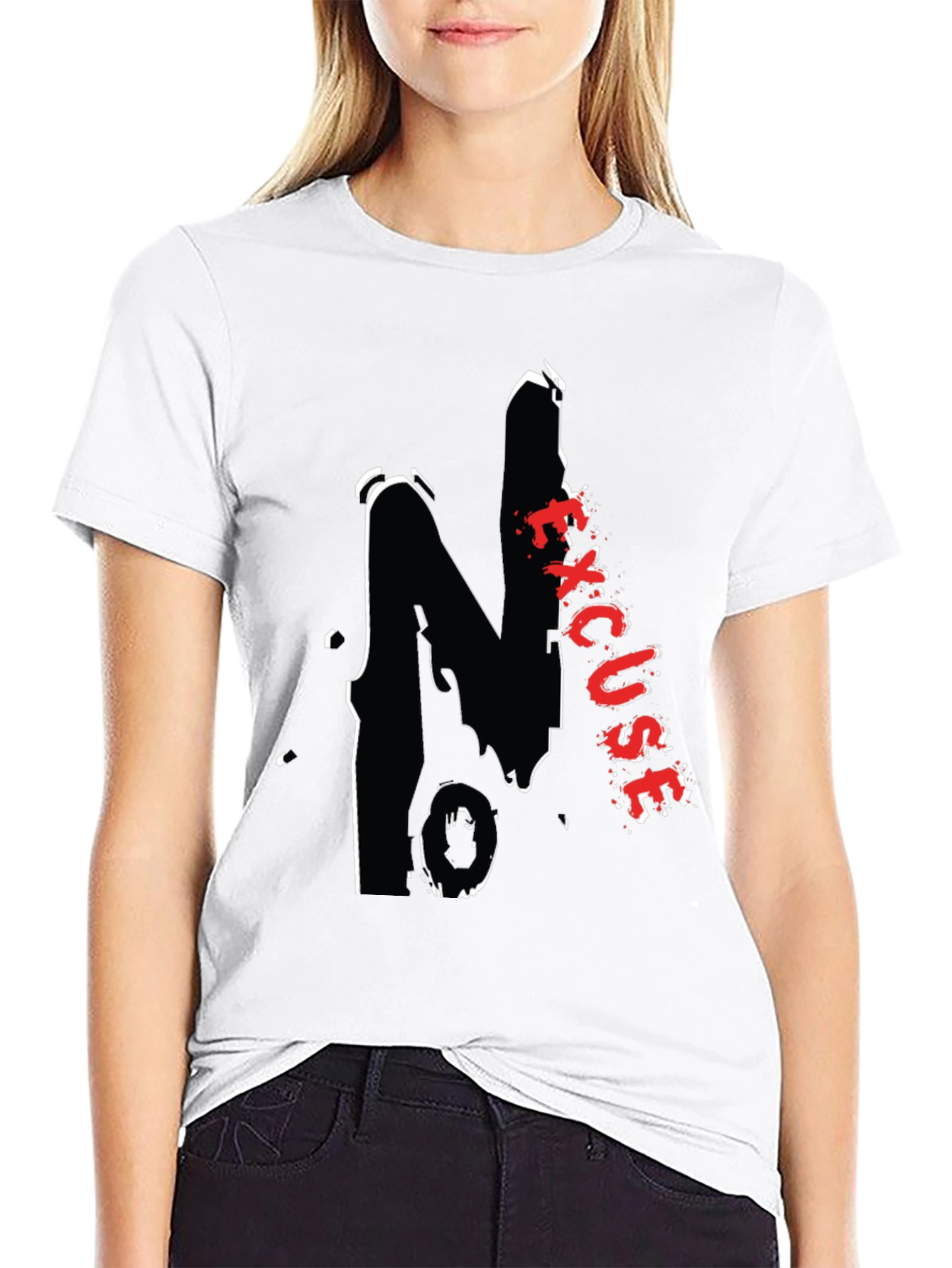 Black Graphic Tee - Excuse