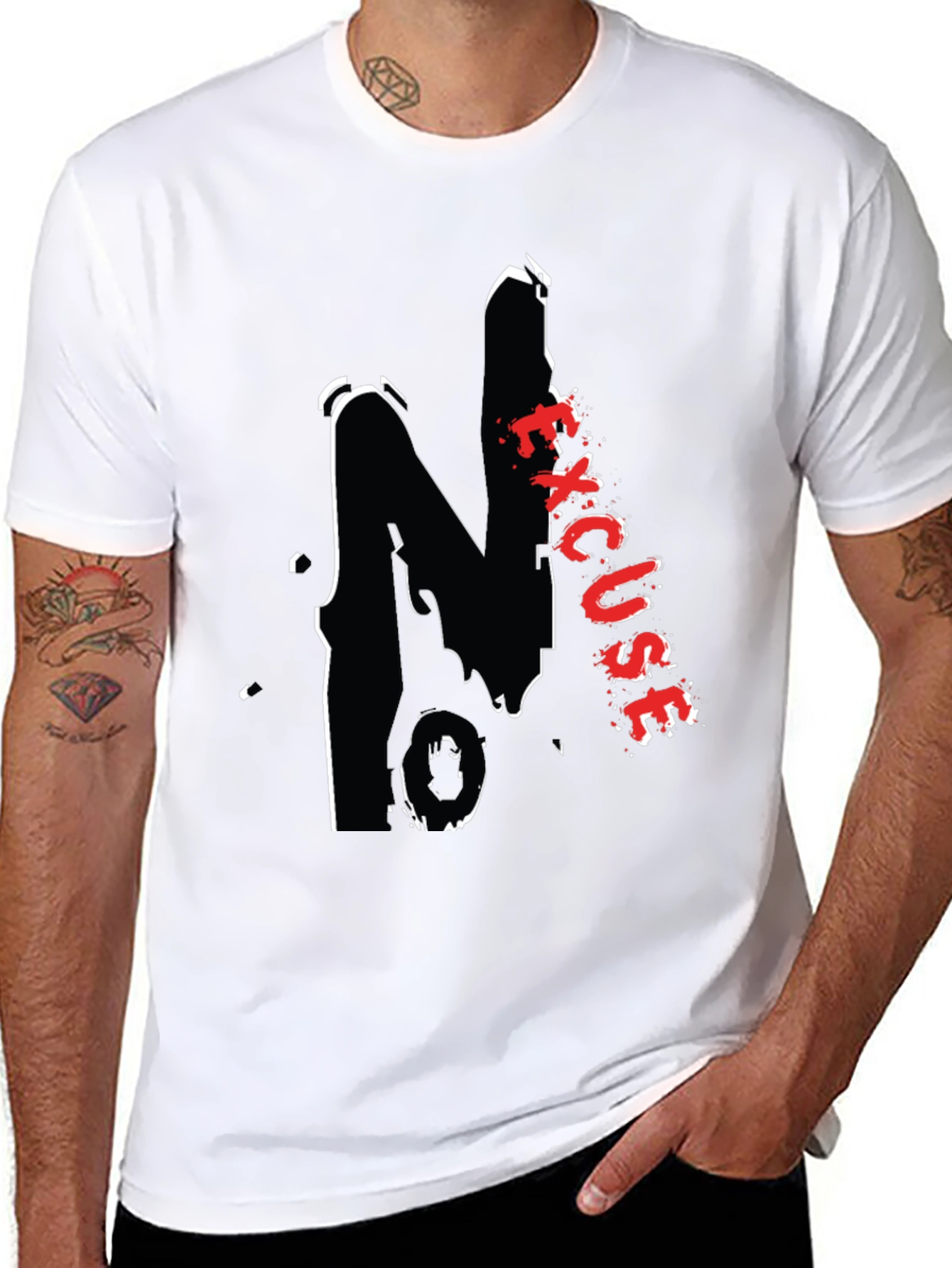 Black Graphic Tee - Excuse