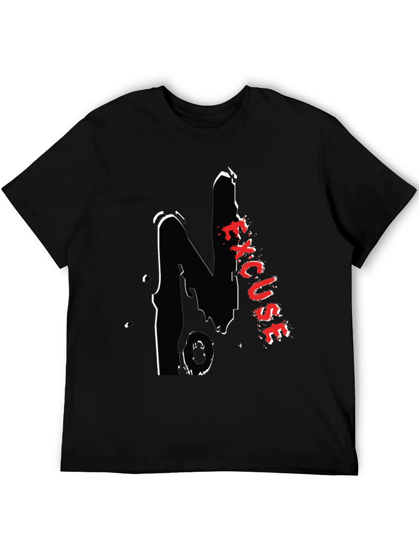 Black Graphic Tee - Excuse