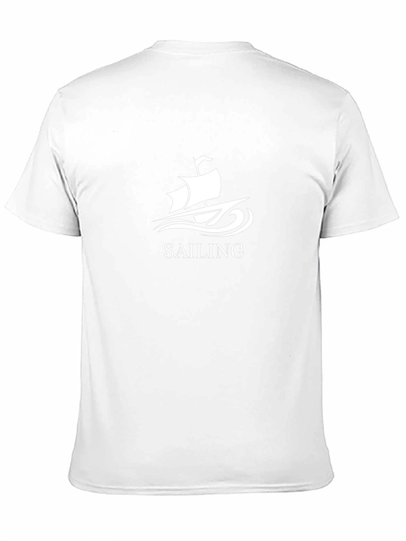 Sailing T-Shirt - Black Cotton Tee with Boat Graphic