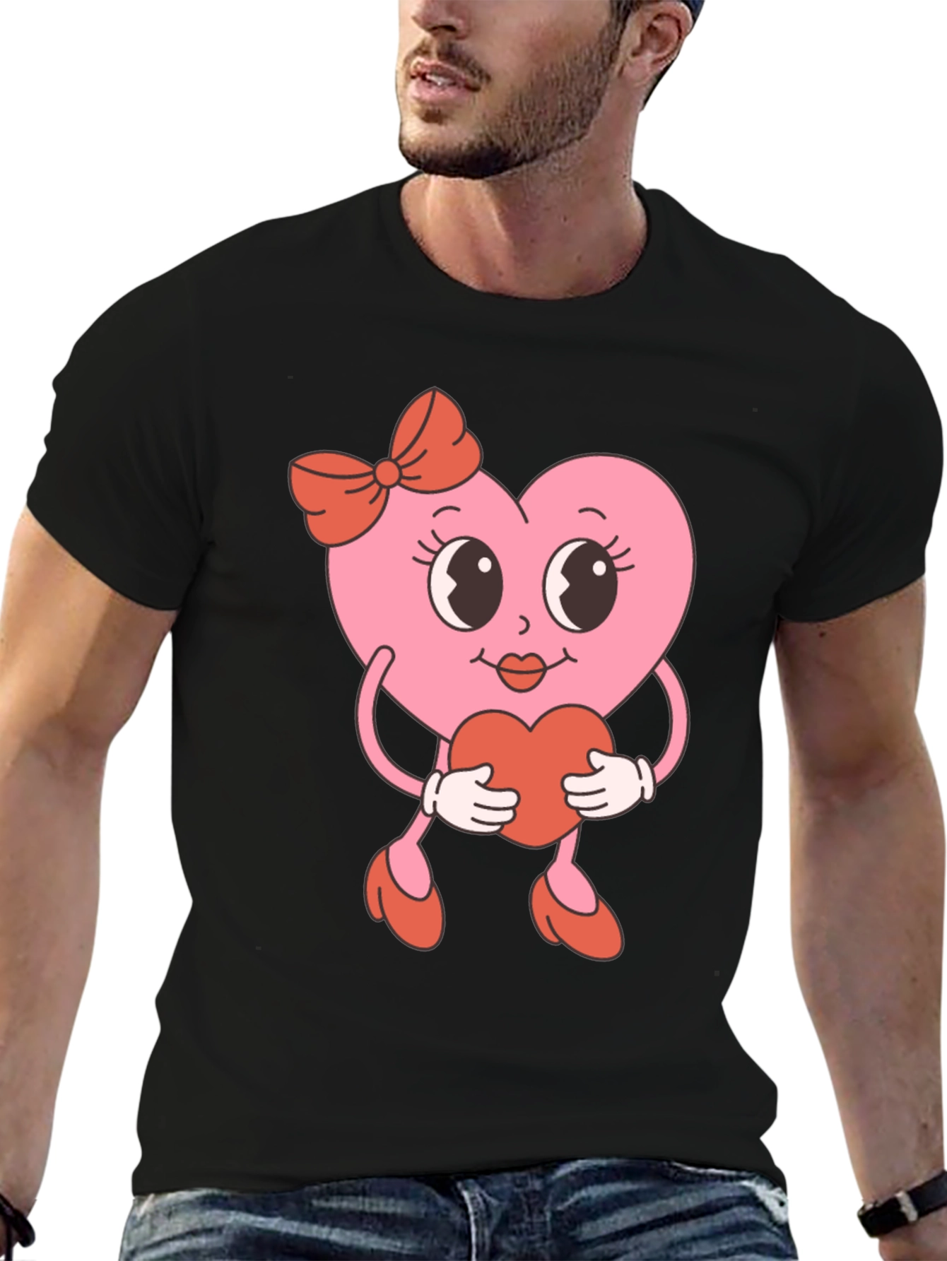 Retro Heart Valentines Day Graphic Tee