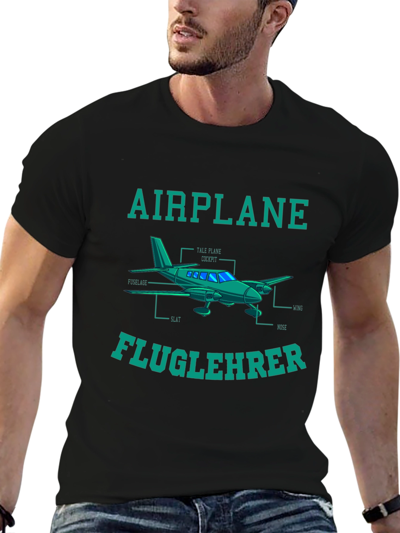 Airplane Fluglehrer T-Shirt - Aviation Instructor Tee