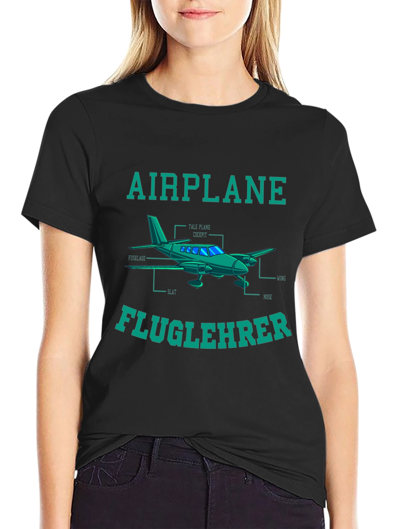 Airplane Fluglehrer T-Shirt - Aviation Instructor Tee