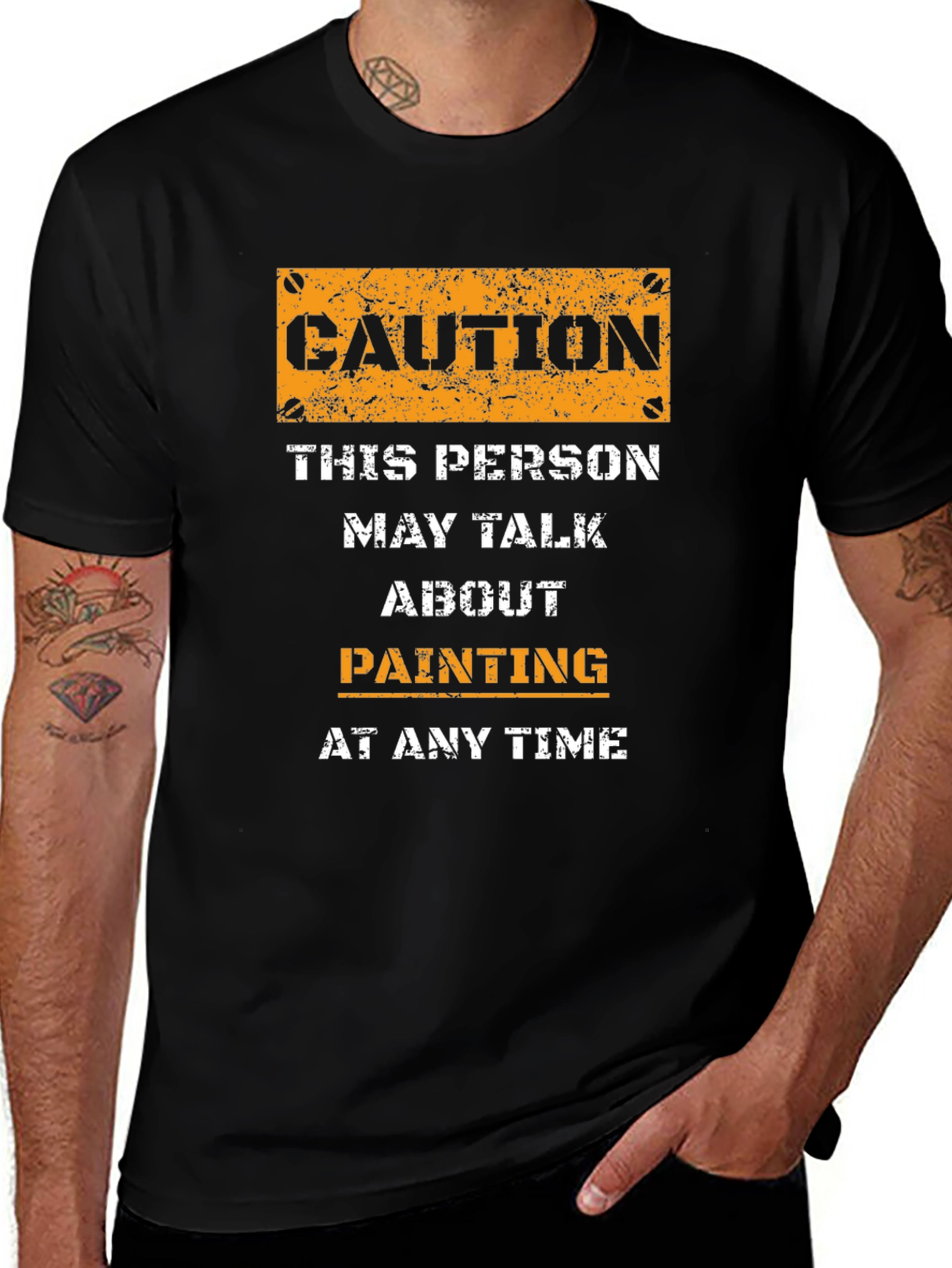 Caution Painting T-Shirt - Funny Hobby Tee